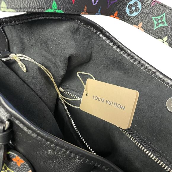 NWT Louis Vuitton x Murakami Carryall Vibe MM Noir Multicolor Handbag + Wristlet - Picture 13 of 16